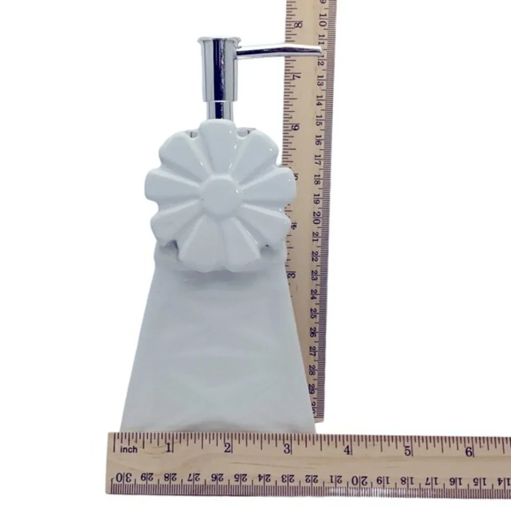 Farmhouse Windmill Soap Dispenser Lotion Pump Dispenser Ceramic White Silver